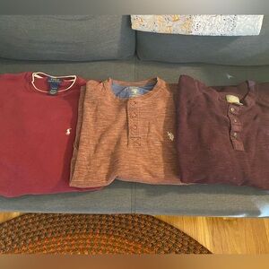 3 Pack Men’s XL Red Long Sleeve Shirts